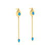 Gold Earrings with Blue Gems from Barish Collection