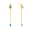 Gold Earrings with Blue Gems from Barish Collection