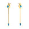 Gold Earrings with Blue Gems from Barish Collection