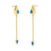 Gold Earrings with Blue Gems from Barish Collection