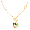 Beautiful 22k Gold Splendor Sapling Pendant Necklace With Green Stone From Wedding Collection