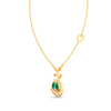 Beautiful 22k Gold Splendor Sapling Pendant Necklace With Green Stone From Wedding Collection