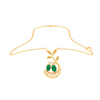 Beautiful 22k Gold Splendor Sapling Pendant Necklace With Green Stone From Wedding Collection