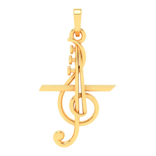 22KT Special Musical Note Gold Pendant | Light Weight | Online ...