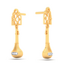 22KT Sitaar Shaped Gold Earrings From Online Exclusive Collection 