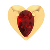 22KT Love Shaped Stud Gold Nosepin with Red Stone From Online Exclusive Collection 