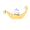 22KT Boat Shaped Stud Gold Nosepin with a Diamond From Online Exclusive Collection 