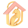 18K little gold pendant with a bird and rose gold roof shape from Online Exclusive Collection 