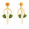 22K Hanging Gold Earrings With Leaf & Flower Motif\
From Goldlites Collection