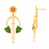 22K Hanging Gold Earrings With Leaf & Flower Motif\
From Goldlites Collection