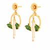 22K Hanging Gold Earrings With Leaf & Flower Motif\
From Goldlites Collection