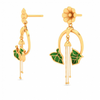 22K Hanging Gold Earrings With Leaf & Flower Motif\
From Goldlites Collection