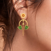 22K Hanging Gold Earrings With Leaf & Flower Motif\
From Goldlites Collection