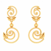 22K Spiral Gold Earrings With Tiny Leaves\
From Goldlites Collection