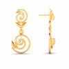 22K Spiral Gold Earrings With Tiny Leaves\
From Goldlites Collection