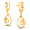 22K Spiral Gold Earrings With Tiny Leaves\
From Goldlites Collection