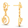 22K Spiral Gold Earrings With Tiny Leaves\
From Goldlites Collection