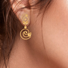 22K Spiral Gold Earrings With Tiny Leaves\
From Goldlites Collection