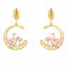 22K Gold Earrings With Rose Gold Swans\
From Goldlites Collection