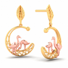 22K Gold Earrings With Rose Gold Swans\
From Goldlites Collection