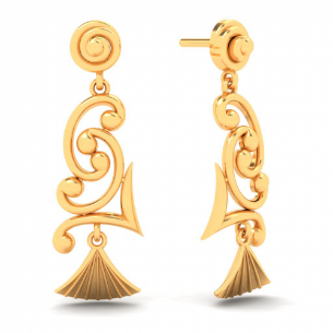 Unique Design 22K Hanging Gold Earrings From Goldlites Collection