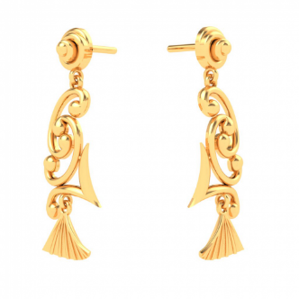Unique Design 22K Hanging Gold Earrings From Goldlites Collection