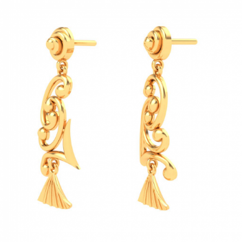 Unique Design 22K Hanging Gold Earrings From Goldlites Collection