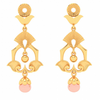 Unique Design 22K Hanging Gold Earrings With A Pink \
Stone From Goldlites Collection 