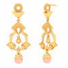 Unique Design 22K Hanging Gold Earrings With A Pink \
Stone From Goldlites Collection 