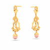 Unique Design 22K Hanging Gold Earrings With A Pink \
Stone From Goldlites Collection 