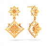 Diamond Shape 22K Hanging Gold Earring\
With Floral Design from Goldlite Collection