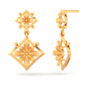 Diamond Shape 22K Hanging Gold Earring\
With Floral Design from Goldlite Collection