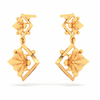 Diamond Shape 22K Hanging Gold Earring\
With Floral Design from Goldlite Collection