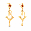 Unique Design 22K Hanging Gold Earrings With A Red\
Stone From Goldlites Collection 