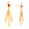 22K Royal peacock shaped gold earrings with red wings from Goldlites Collection