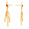 22K Royal peacock shaped gold earrings with red wings from Goldlites Collection