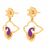 22K beautiful earrings with purple peacock design from Goldlites Collection