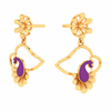 22K beautiful earrings with purple peacock design from Goldlites Collection