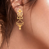 22K Elegant gold earrings with floral patterns from Goldlites Collection