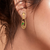 22K Gold earrings with intricately designed green peacock from Goldlites Collection