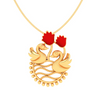 Dazzling 22k Gold Swan and Lotus Design Pendant from PC Chandra Valentine Collection