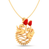 Dazzling 22k Gold Swan and Lotus Design Pendant from PC Chandra Valentine Collection