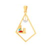 Cute Designer 22k Gold Pendant with Motifs from PC Chandra Jewellers Valentine Collection