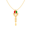 Exquisite 22k Gold Twin Birds motif long dangler Pendant from PC Chandra Jewellers