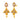 22k Gold Drop Earrings Temple Architecture Design And Floral Drop Shapes