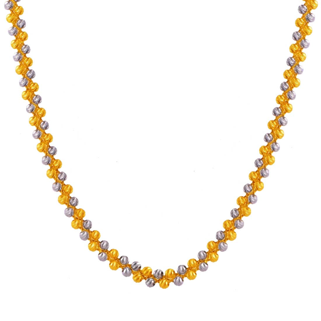 Two-Tone Gold Moff Chain - 22K Yellow Gold and White Gold Design