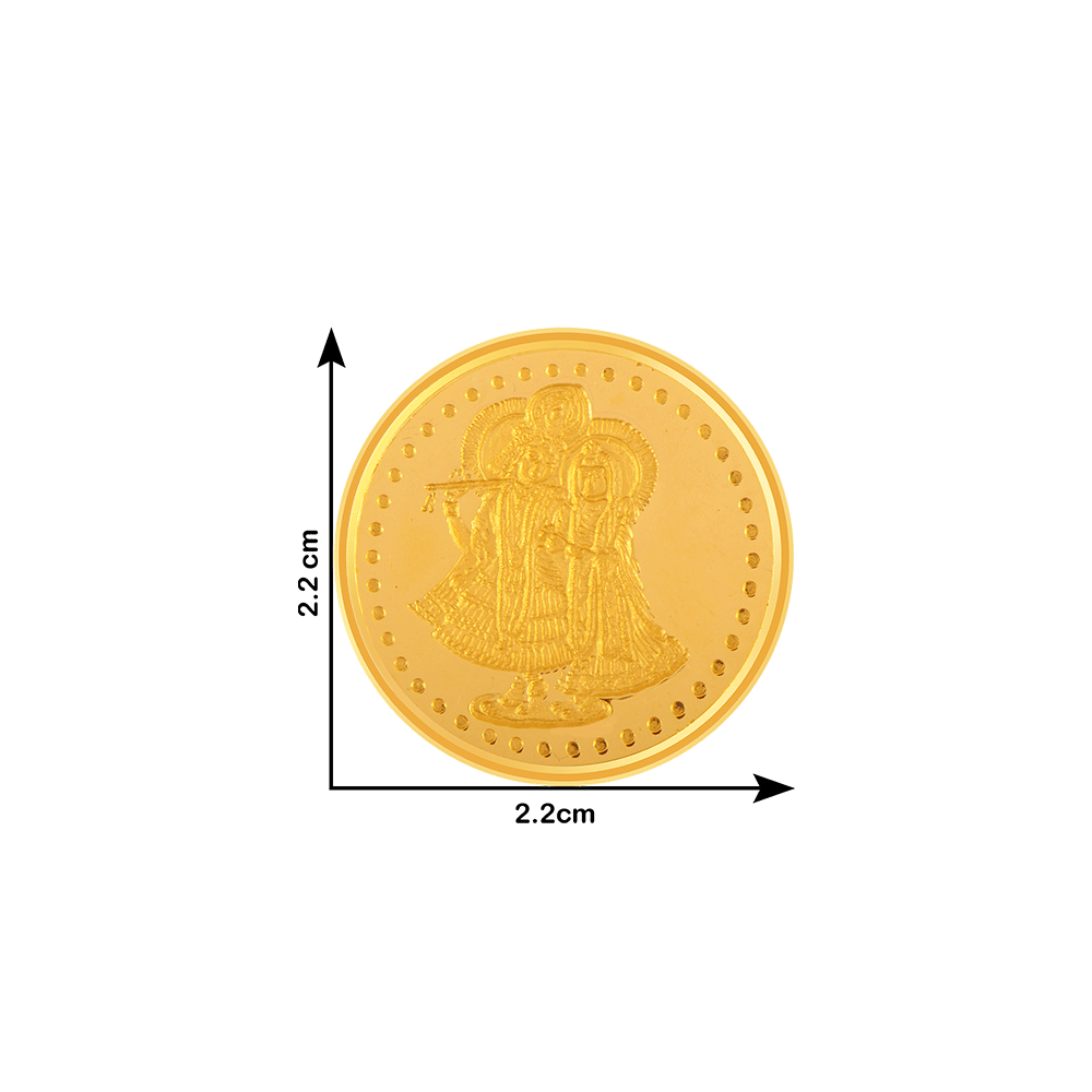 BIS hallmarked 5 gm 22KT (916) Yellow Gold Coin