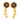 22k Gold Drop Earring With Red & Black Flower Design & Dangling Gold Chains