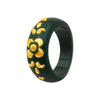 22KT (916) Yellow Gold Green Pola Ring With Floral Embellishments For Women & Girls (Size 11)