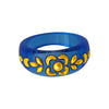 22KT (916) Yellow Gold Royal Blue Pola Ring With Floral Embellishments For Women & Girls (Size 11)